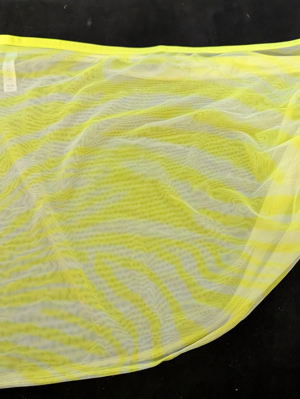 Lane Bryant Cacique- Yellow Zebra Printed-Mesh Ruched Skirt